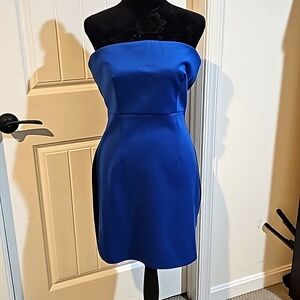 NWT Forever 21 Strapless Blue/Black Mini Dress, Large